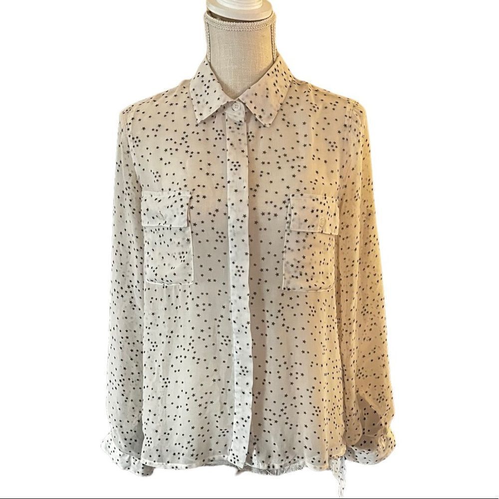 love Stitch sheer star cream & black- Size S